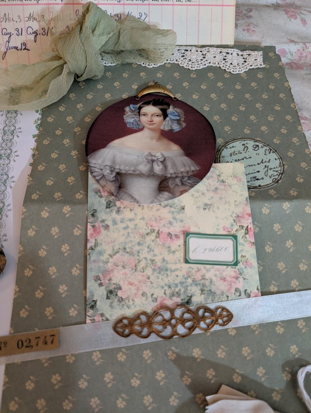 The Duchess's Diary Vintage Style Sage Junk Journal Kit